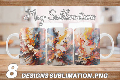 Mug Wrap 3D Paint Splashes Sublimation artnoy 