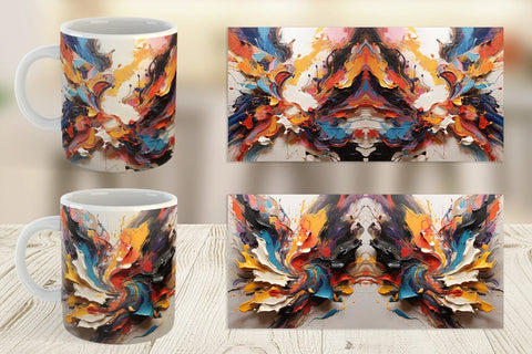 Mug Wrap 3D Paint Splashes Sublimation artnoy 