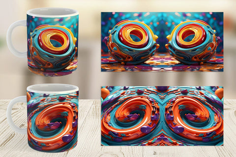 Mug Wrap 3D Paint Swirling Colorful Sublimation artnoy 