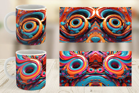 Mug Wrap 3D Paint Swirling Colorful Sublimation artnoy 