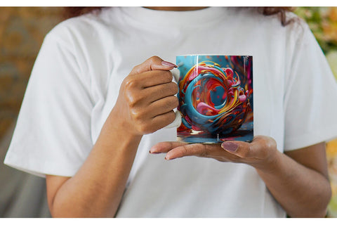 Mug Wrap 3D Paint Swirling Colorful Sublimation artnoy 