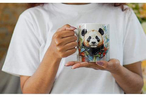 Mug Wrap 3D Panda Painting Sublimation artnoy 