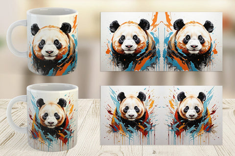 Mug Wrap 3D Panda Painting Sublimation artnoy 