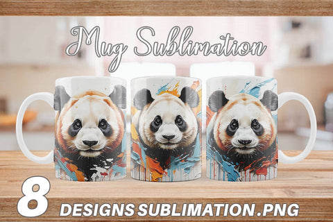 Mug Wrap 3D Panda Painting Sublimation artnoy 