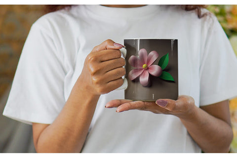 Mug Wrap 3D Paper Cut Flower Sublimation artnoy 