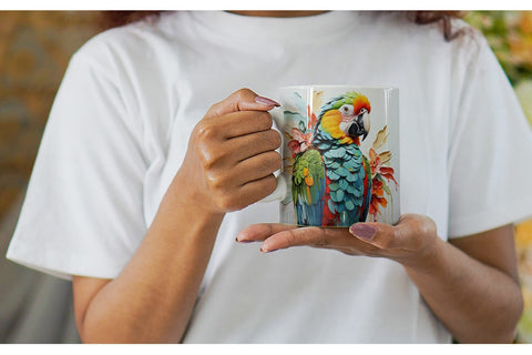 Mug Wrap 3D Parrot Painting Sublimation artnoy 