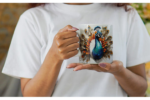 Mug Wrap 3D Peacock Painting Sublimation artnoy 