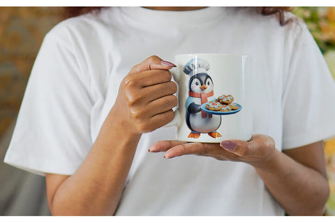 Mug Wrap 3D Penguin Chef Sublimation artnoy 