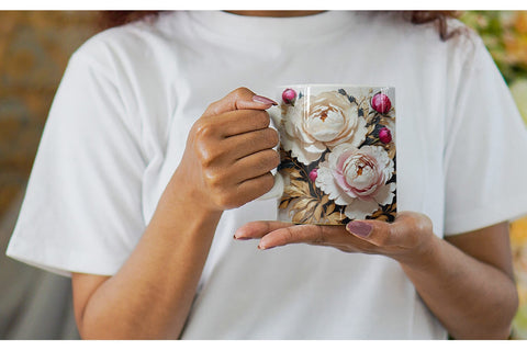 Mug Wrap 3D Peony Flower Sublimation artnoy 