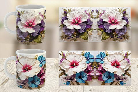 Mug Wrap 3D Petunia Flower Sublimation artnoy 