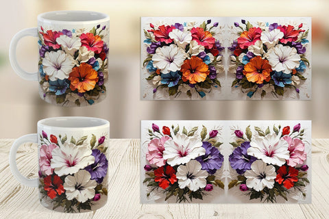 Mug Wrap 3D Petunia Flower Sublimation artnoy 