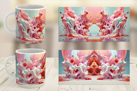 Mug Wrap 3D Pink Liquid Sublimation artnoy 