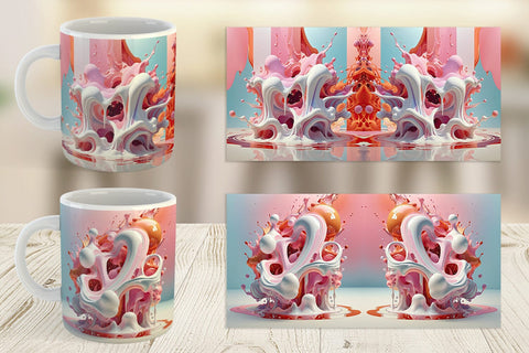 Mug Wrap 3D Pink Liquid Sublimation artnoy 