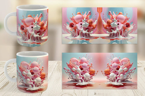 Mug Wrap 3D Pink Liquid Sublimation artnoy 