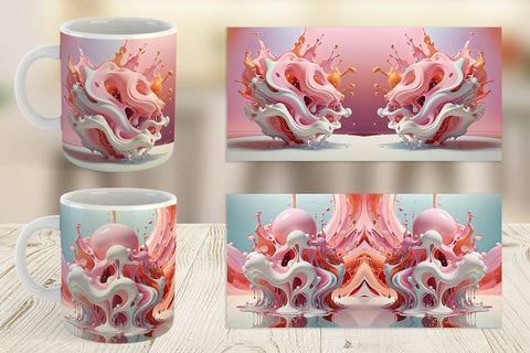 Mug Wrap 3D Pink Liquid Sublimation artnoy 