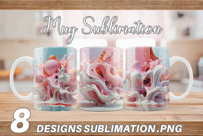 Mug Wrap 3D Pink Liquid Sublimation artnoy 