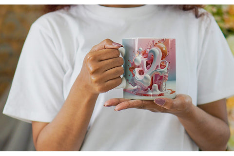 Mug Wrap 3D Pink Liquid Sublimation artnoy 