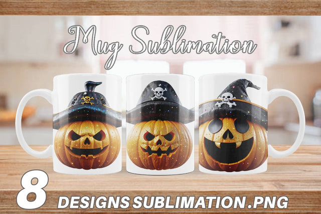 Mug Wrap 3D Pumpkin Pirate Sublimation artnoy 