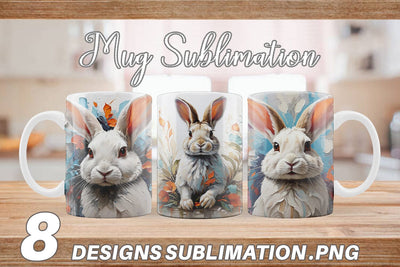 Mug Wrap 3D Rabbit Painting Sublimation artnoy 
