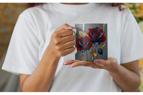 Mug Wrap 3D Red Rose Sublimation artnoy 