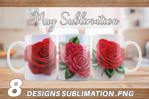 Mug Wrap 3D Rose Embroidery Sublimation artnoy 