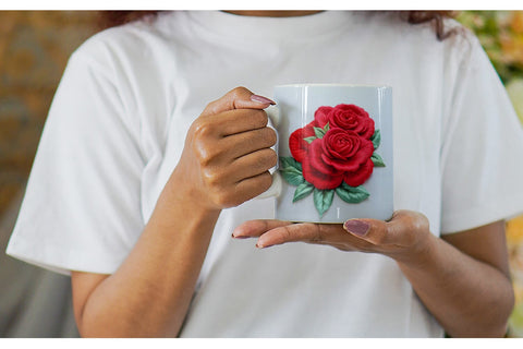 Mug Wrap 3D Rose Embroidery Sublimation artnoy 