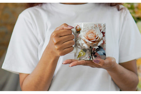 Mug Wrap 3D Rose Flower Sublimation artnoy 