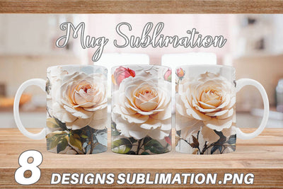 Mug Wrap 3D Rose Flower Sublimation artnoy 