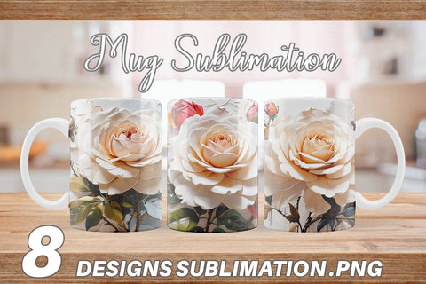 Mug Wrap 3D Rose Flower Sublimation artnoy 