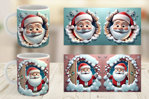 Mug Wrap 3D Santa Claus Sublimation artnoy 