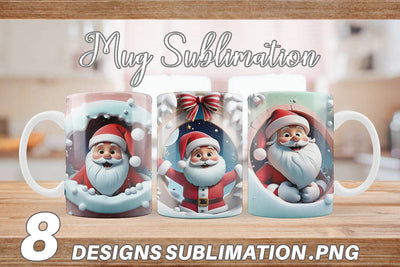 Mug Wrap 3D Santa Claus Sublimation artnoy 