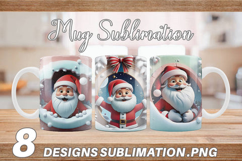 Mug Wrap 3D Santa Claus Sublimation artnoy 