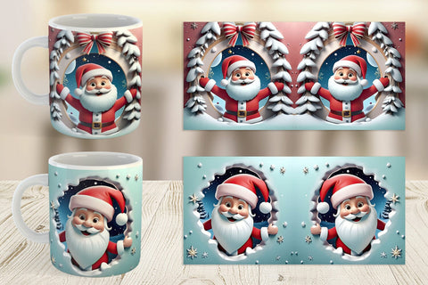 Mug Wrap 3D Santa Claus Sublimation artnoy 