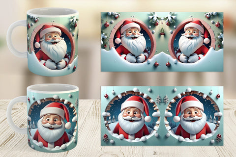 Mug Wrap 3D Santa Claus Sublimation artnoy 