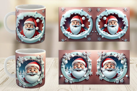 Mug Wrap 3D Santa Claus Sublimation artnoy 