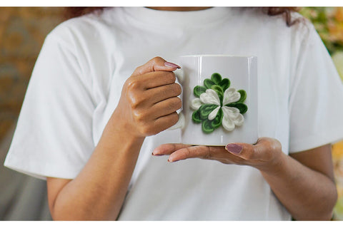 Mug Wrap 3D Shamrocks Embroidery Sublimation artnoy 