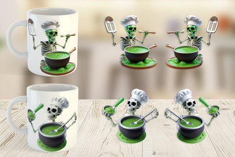 Mug Wrap 3D Skeleton Chef Sublimation artnoy 