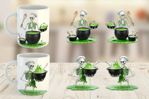 Mug Wrap 3D Skeleton Chef Sublimation artnoy 