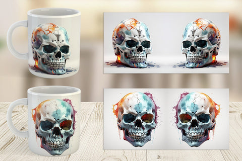 Mug Wrap 3D Skull Halloween Sublimation artnoy 