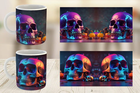 Mug Wrap 3D Skull spooky Sublimation artnoy 