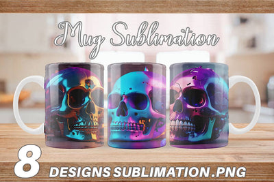 Mug Wrap 3D Skull spooky Sublimation artnoy 