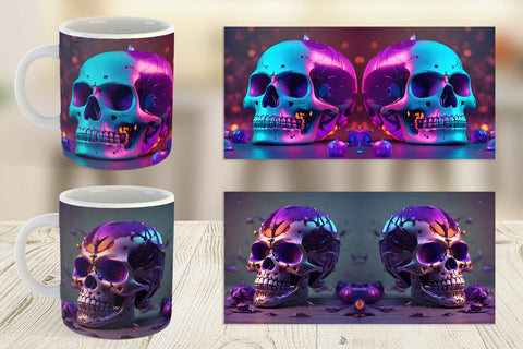 Mug Wrap 3D Skull spooky Sublimation artnoy 