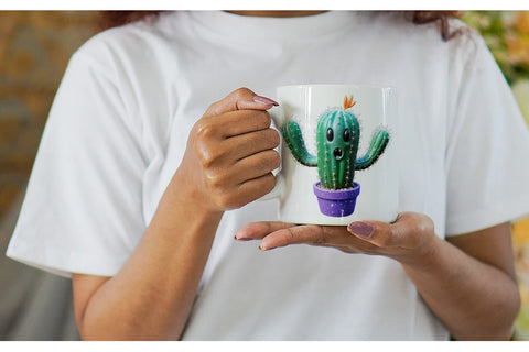 Mug Wrap 3D Spooky Cactus Sublimation artnoy 
