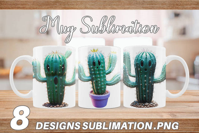 Mug Wrap 3D Spooky Cactus Sublimation artnoy 