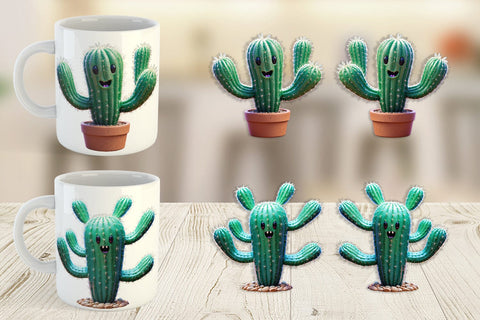 Mug Wrap 3D Spooky Cactus Sublimation artnoy 