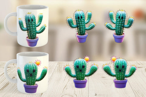 Mug Wrap 3D Spooky Cactus Sublimation artnoy 