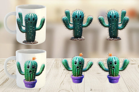 Mug Wrap 3D Spooky Cactus Sublimation artnoy 