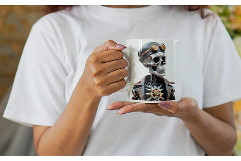 Mug Wrap 3D Steampunk Skeleton Sublimation artnoy 