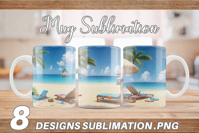 Mug Wrap 3D Summer Beach Sublimation artnoy 