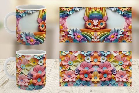 Mug Wrap 3D Summer Flowers Sublimation artnoy 